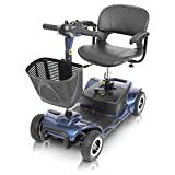 Vive 4 Wheel Mobility Scooter - Electric Powered Wheelchair Device - Compact Heavy Duty Mobile for Travel, Adults, Elderly - Long Range Power Extended Battery with Charger and Basket Included